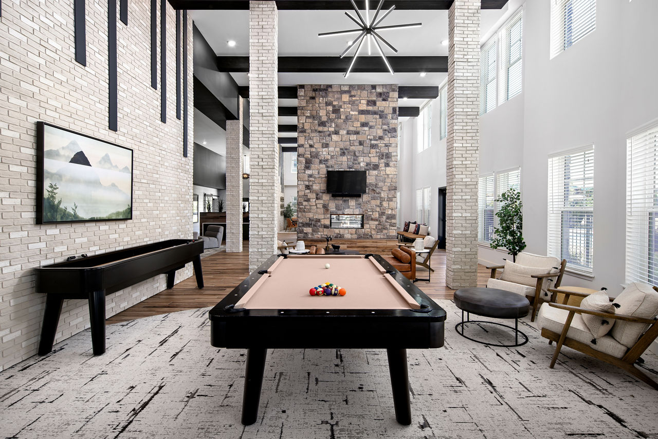 Game room at Grant Row Lofts