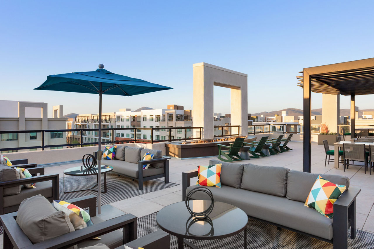 Roof deck at The Avalyn