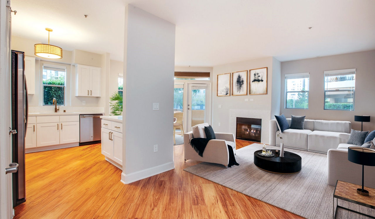 Palazzo East - Los Angeles, CA - Kitchen and Living Room