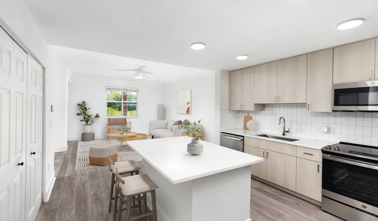 City Center on 7th - Pembroke Pines, FL - Kitchen and Living Room
