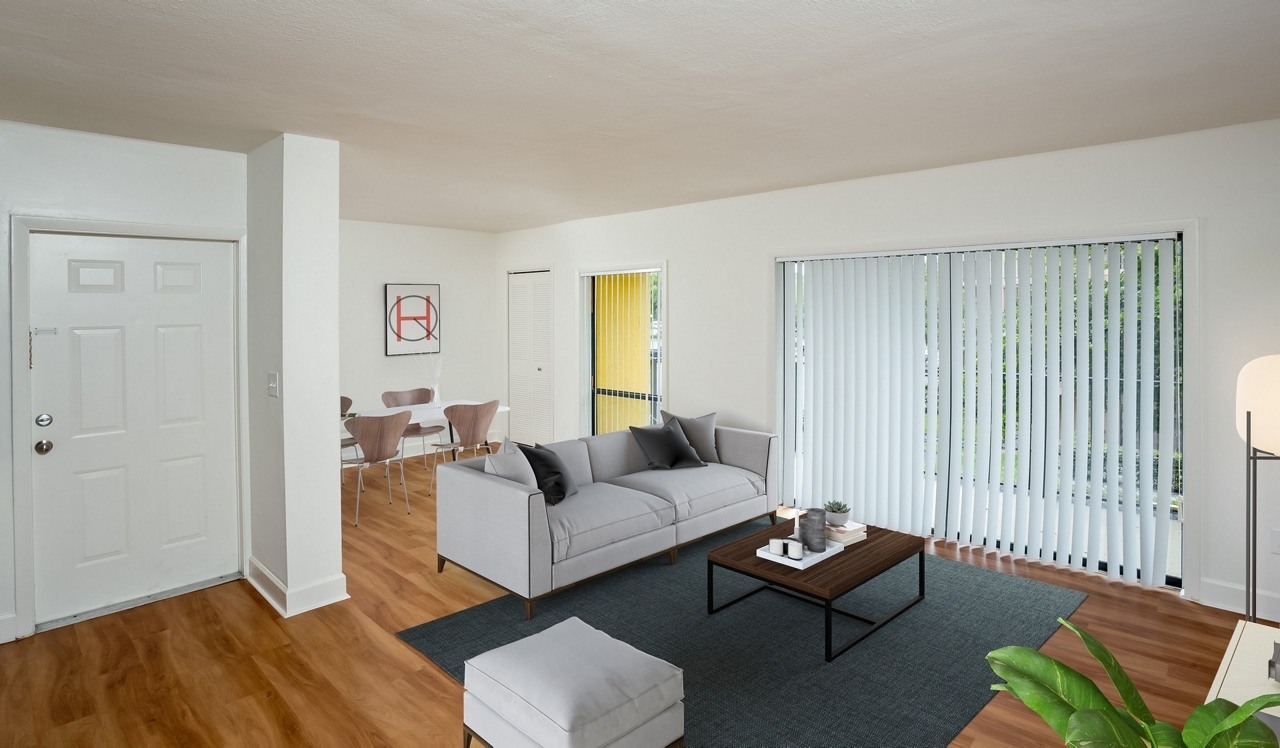 Four Quarters Apartments - Miami, FL - Living Room