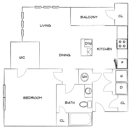 Design 1B floor plan