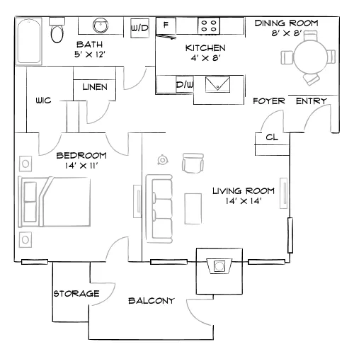 Broadleaf at Holcomb - Alpharetta, GA - Furnished Diagram