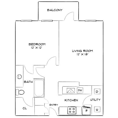 Design 1A floor plan