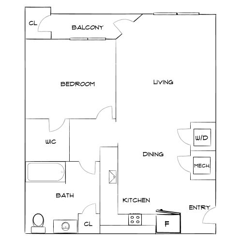 Design 1A floor plan