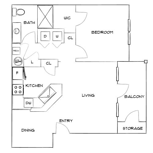 Design 1A floor plan