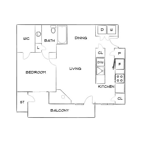 Design 1A floor plan