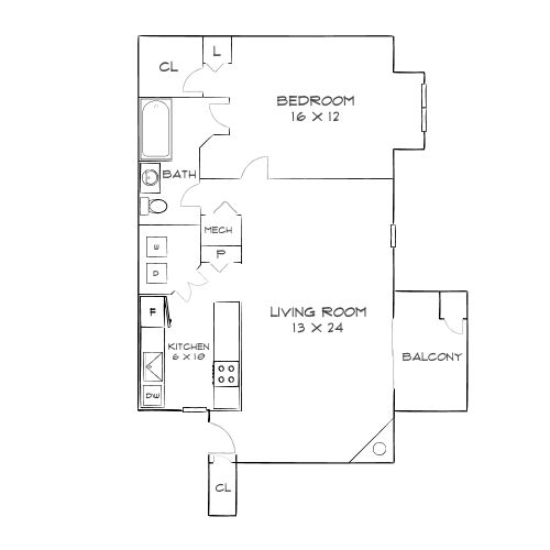 Design 1A floor plan