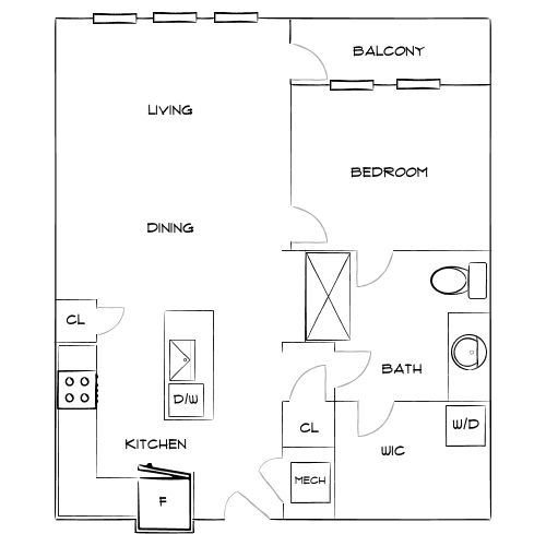 Design 1A floor plan