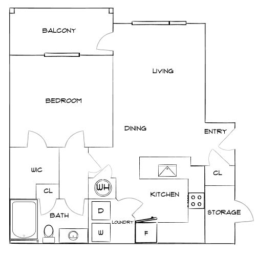 Design 1A floor plan