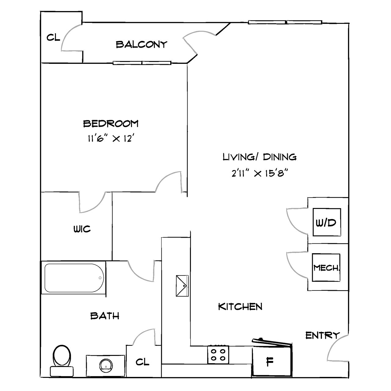 Design 1A floor plan