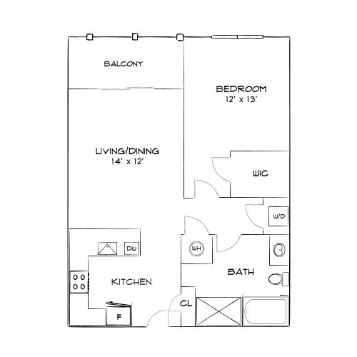 Design 1A floor plan