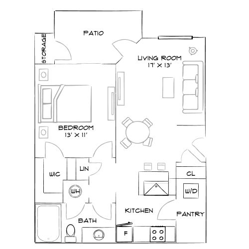 Crestview at Apex Apartments - Apex, NC - Furnished Diagram
