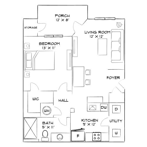 Villages at Raleigh Beach - Raleigh, NC - Furnished Diagram