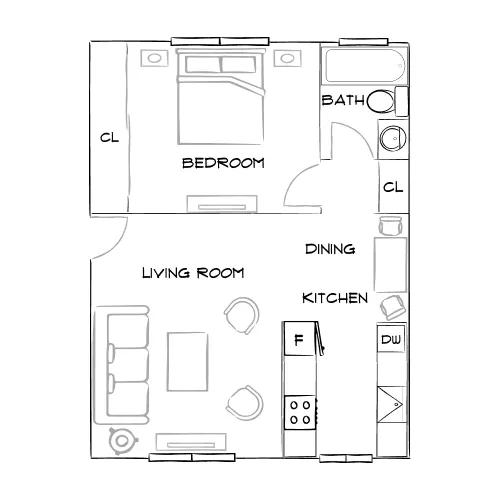 Palms Apartments - San Diego, CA - Furnished Diagram