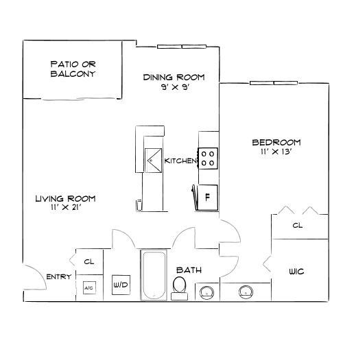 Design 1A floor plan
