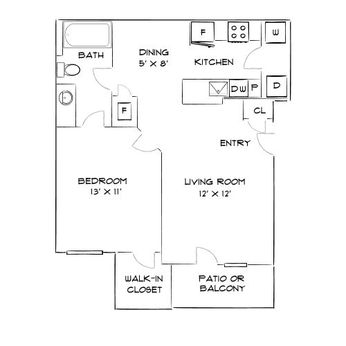 Design 1A floor plan