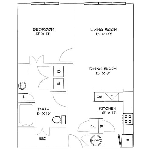 Design 1B floor plan
