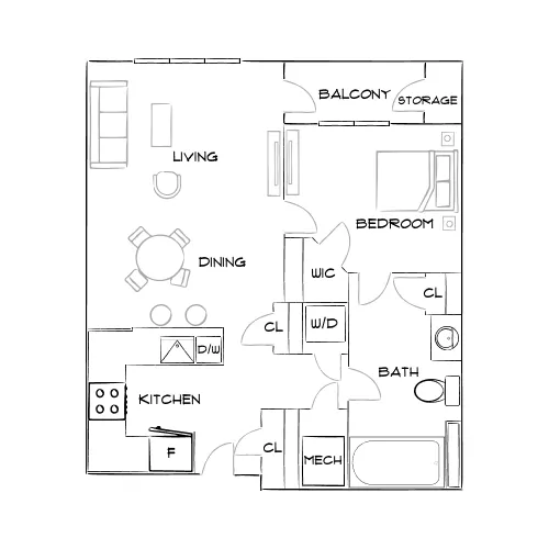 Aldridge at Town Village - Marietta, GA - Furnished Diagram