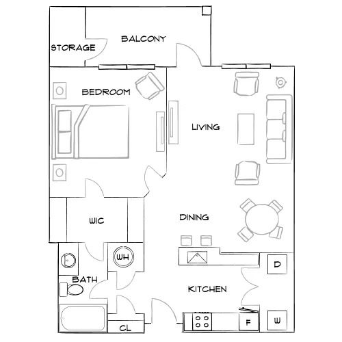 1000 Spalding - Atlanta, GA - Furnished Diagram