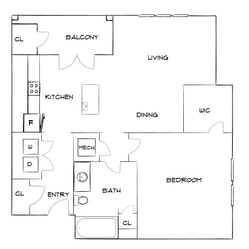 Design 1B floor plan