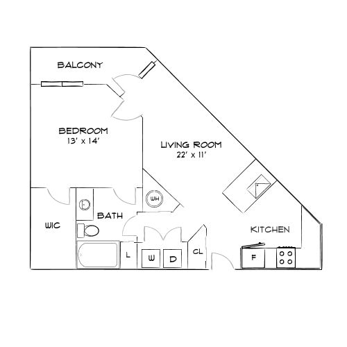 Design 1B floor plan