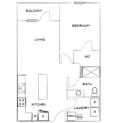 Design 1B floor plan