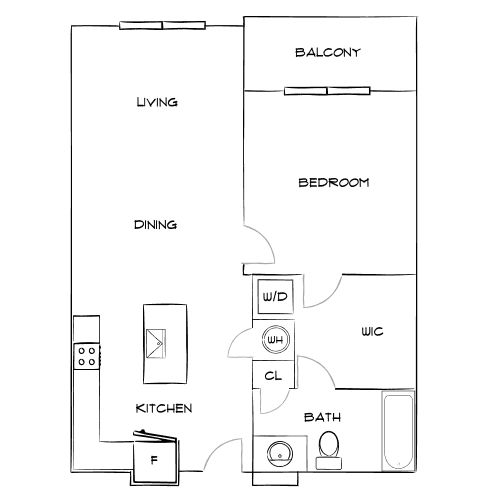Design 1B floor plan