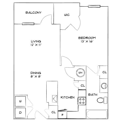 Design 1B floor plan