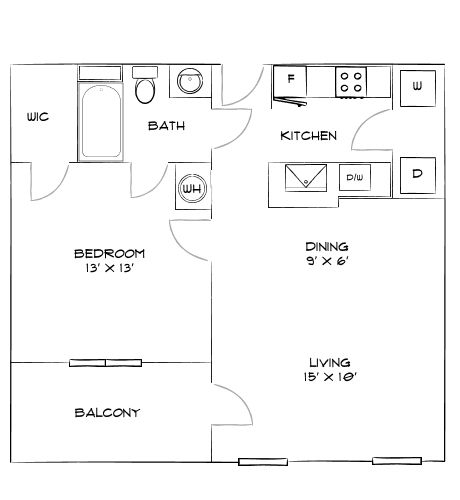 Design 1B floor plan