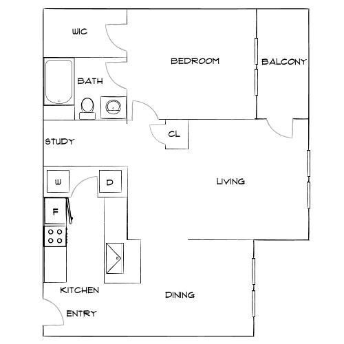 Design 1B floor plan