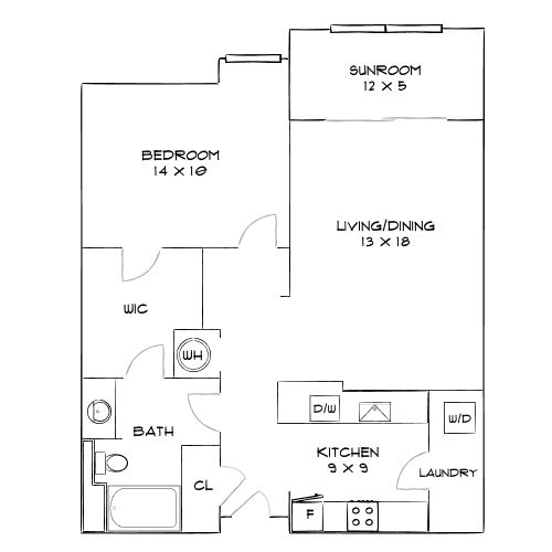 Design 1B floor plan