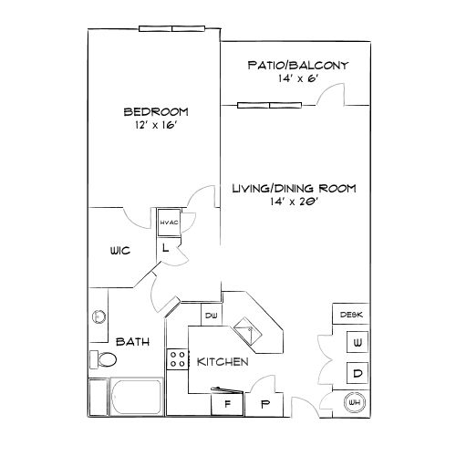 Design 1B floor plan