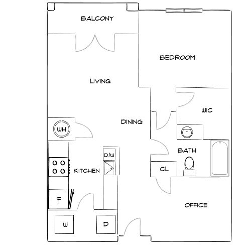 Design 1B floor plan