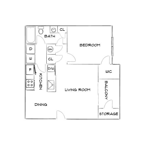 Design 1B floor plan