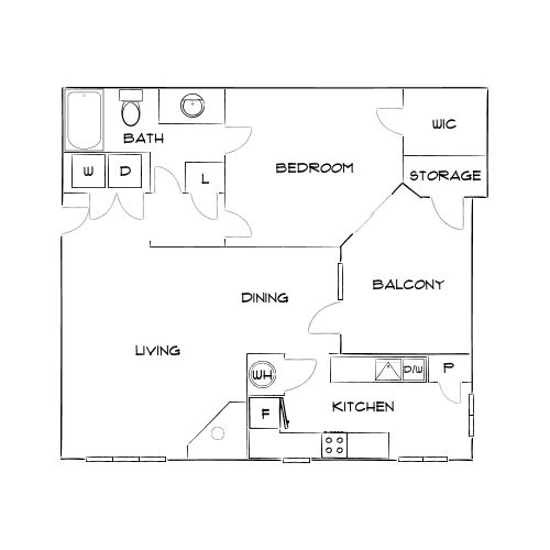Design 1B floor plan