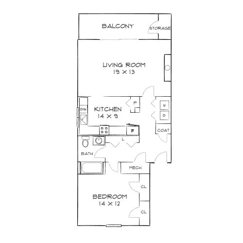 Design 1B floor plan