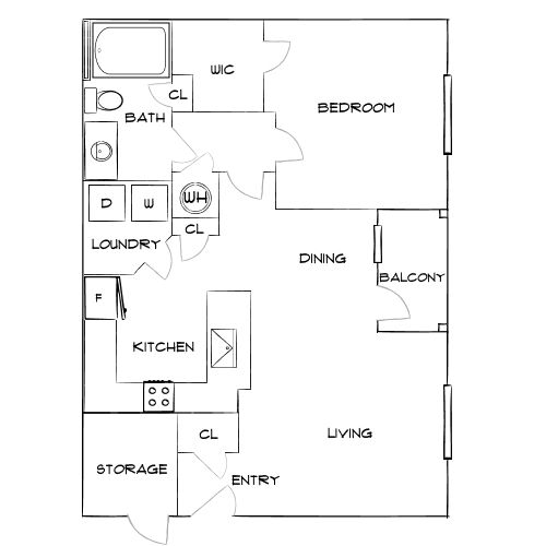 Design 1B floor plan