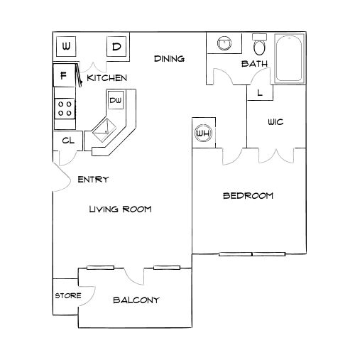 Design 1B floor plan