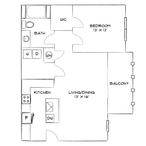 Design 1B floor plan