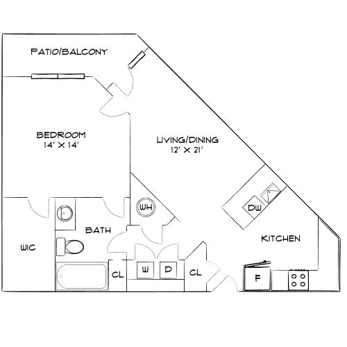 Design 1B floor plan