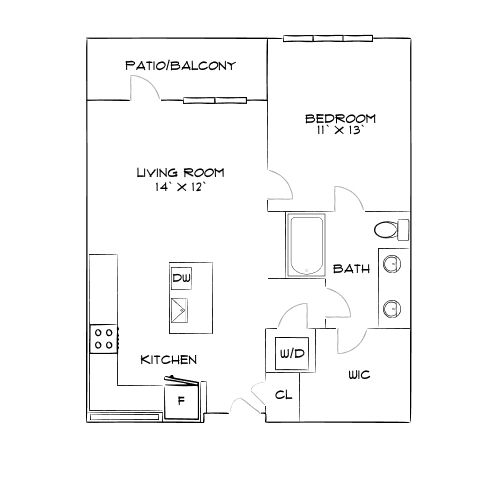 Design 1B floor plan