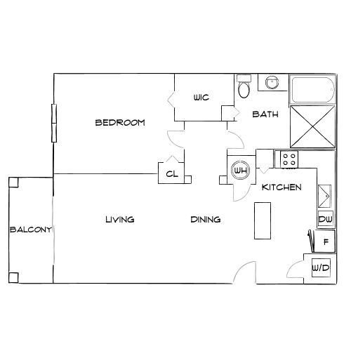 Design 1B floor plan