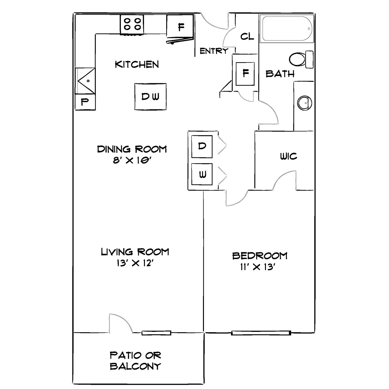 Design 1B floor plan