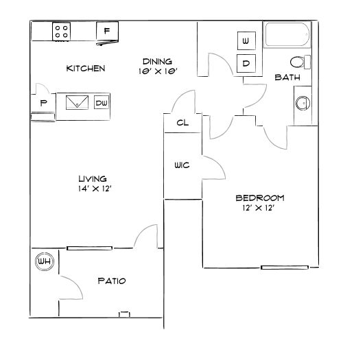 Design 1B floor plan