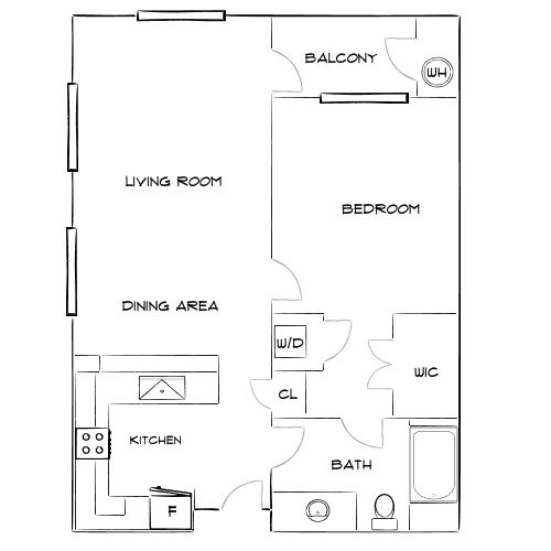 Design 1B floor plan