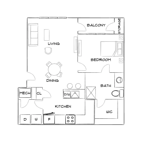 Aldridge at Town Village - Marietta, GA - Furnished Diagram