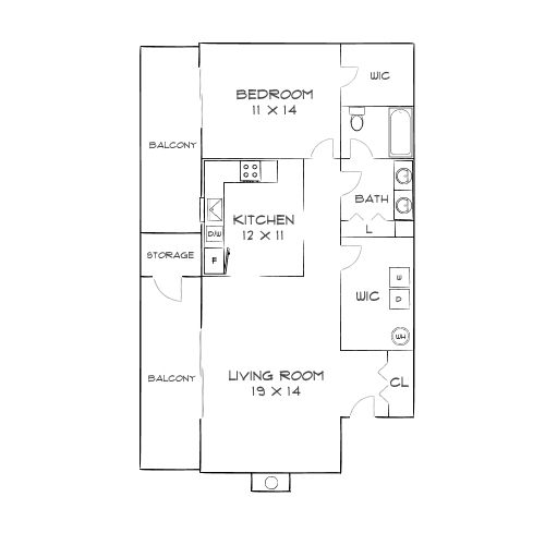 Design 1C floor plan