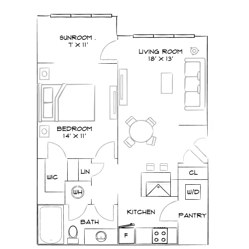 Crestview at Apex Apartments - Apex, NC - Furnished Diagram