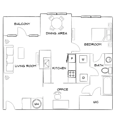 Adara Alexander Place - Raleigh, NC - Furnished Diagram